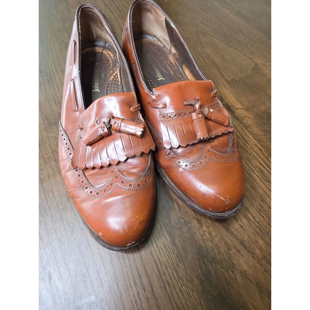 Johnston & Murphy Brown Leather Tassel‎ Loafers Men's 10M #15-3160